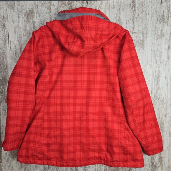 Columbia Women's Interchange Omni Tech 3 In 1 Red Plaid Ski Jacket - Picture 2 of 8